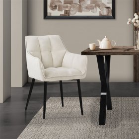 Esszimmerstuhl Creme aus Frotteestoff mit gepolstertem Sitz ML-Design Esszimmerstuhl Creme aus Frotteestoff mit gepolstertem Sitz ML-Design