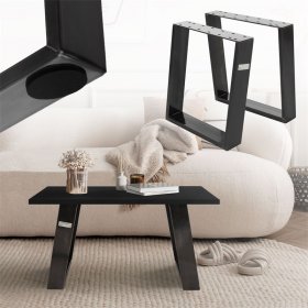 2er Set Tischkufen Bankkufen 80GRAD Neigung 40x43 cm Industrial 8x2 cm Stahl ML-Design
