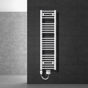 Elektrischer Badheizkörper mit Heizstab 1200W 300x1400 mm Weiß gerade mit Seitenanschluss LuxeBath Elektrischer Badheizkörper mit Heizstab 1200W 300x1400 mm Weiß gerade mit Seitenanschluss LuxeBath