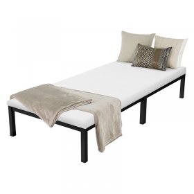 Bettgestell Einzelbett 90x200cm aus Metall in Schwarz mit Lattenrost ML-Design