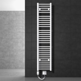 Elektrischer Badheizkörper mit Heizstab 900W 300x1800 mm Weiß gerade mit Seitenanschluss LuxeBath Elektrischer Badheizkörper mit Heizstab 900W 300x1800 mm Weiß gerade mit Seitenanschluss LuxeBath