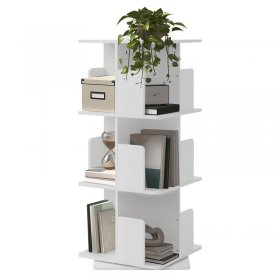 360° drehbares Bücherregal mit 3 Ebenen & 12 Fächern, Weiß, 40x94x40 cm, freistehend Standregal ML-Design 360° drehbares Bücherregal mit 3 Ebenen & 12 Fächern, Weiß, 40x94x40 cm, freistehend Standregal ML-Design