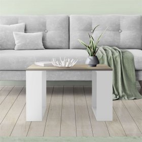 Couchtisch 65x65x40 cm Eiche-Optik/Weiß ML-Design