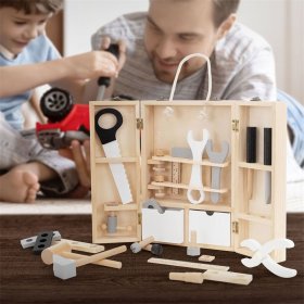 Werkzeugkasten für Kinder ab 1 Jahr 21x30x8 cm Natur aus Holz Joyz