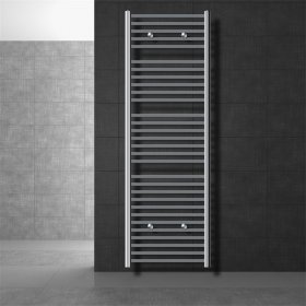 Elektrischer Badheizkörper mit Heizstab 900W 600x1800 mm Chrom gerade Seitenanschluss & Thermostat Digitalanzeige LuxeBath