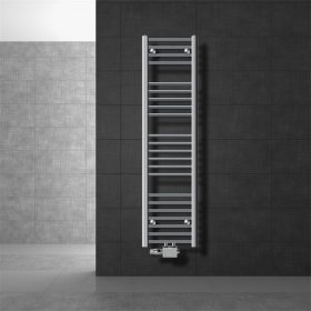 Badheizkörper Mittelanschluss 300x1400 mm Chrome gerade mit Universale Anschlussgarnitur LuxeBath