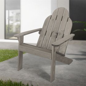 Gartenstuhl Adirondack Sonnenstuhl Gartensessel wetterfest aus Massivholz bis 120 kg Grau
