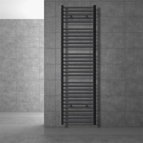 Badheizkörper Sahara 500x1800 mm anthrazit gebogen mit Seitenanschluss
