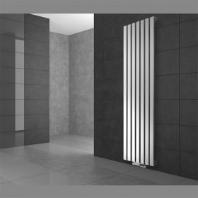 Badheizkörper Mittelanschluss 480x1800 mm Weiß mit Wand Thermostatventil LuxeBath