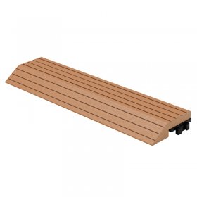 WPC Abschlussleiste 30x2x7,5 cm für WPC Bodenfliese gerade Hellbraun ML-Design