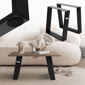 2er Set Tischkufen Bankkufen 80GRAD Neigung 40x43 cm Schwarz matt 8x2 cm Metall ML-Design