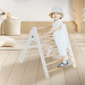 Kletterdreieck für Kinder ab 2 Jahre 73x72x60 cm Natur/Weiß aus Holz Joyz Kletterdreieck für Kinder ab 2 Jahre 73x72x60 cm Natur/Weiß aus Holz Joyz