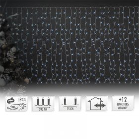 LED Lichtervorhang 2m Kaltweiß mit 240 LED aus PVC