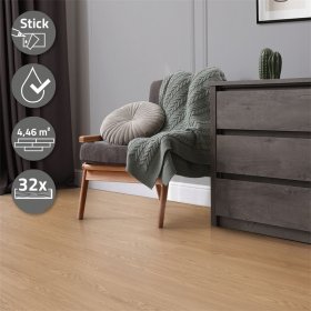 2er Set Deluxe PVC Klebevinylboden für 2,23 m² Eiche Sundance 2 mm dick ML-Design