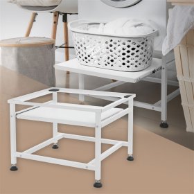 Waschmaschinen Untergestell Unterschrank 62,5x53,5x45 cm mit ausziehbarer Ablage in Weiß ML-Design