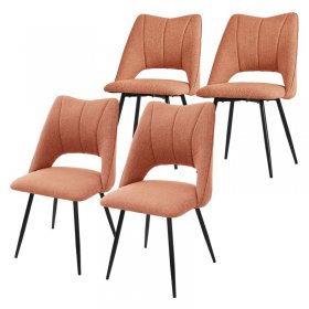 Esszimmerstuhl 4er Set Orange gepolstert inkl. Montagematerial Polsterstuhl Küchenstuhl ML-Design