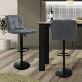 Barhocker 2er Set Anthrazit Kunstlederbezug mit Rückenlehne und Fußstütze höhenverstellbar 63-83cm ML-Design Barhocker 2er Set Anthrazit Kunstlederbezug mit Rückenlehne und Fußstütze höhenverstellbar 63-83cm ML-Design