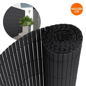 Sichtschutzmatte 140x500 cm Sichtschutzzaun Windschutz Balkonschutz PVC Anthrazit UV-beständig