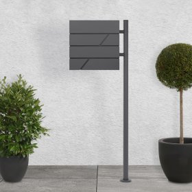Standbriefkasten mit Zeitungsfach 37x37x11 cm Anthrazit inkl. Ständer H:120 cm ML-Design Standbriefkasten mit Zeitungsfach 37x37x11 cm Anthrazit inkl. Ständer H:120 cm ML-Design