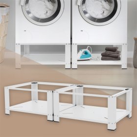 Waschmaschinen Untergestell Unterschrank doppel Set 63x54x32 cm mit Ablage in Weiß ML-Design Waschmaschinen Untergestell Unterschrank doppel Set 63x54x32 cm mit Ablage in Weiß ML-Design