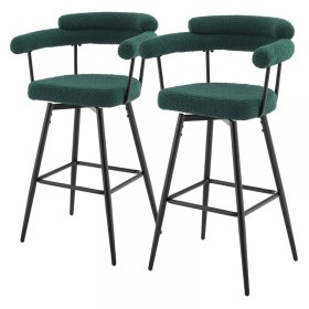 2er Set Barhocker 360° drehbar Dunkelgrün 61x103x55 cm mit Arm-, Rückenlehne und Fußstütze bis 120 kg ML-Design 2er Set Barhocker 360° drehbar Dunkelgrün 61x103x55 cm mit Arm-, Rückenlehne und Fußstütze bis 120 kg ML-Design
