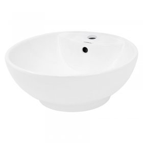 Waschbecken Rund mit Überlauf Ø 45,5x18,5 cm Weiß aus Keramik LuxeBath Waschbecken Rund mit Überlauf Ø 45,5x18,5 cm Weiß aus Keramik LuxeBath