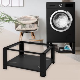 Waschmaschinen Untergestell Unterschrank 63x54x32 cm mit Ablage in Schwarz ML-Design