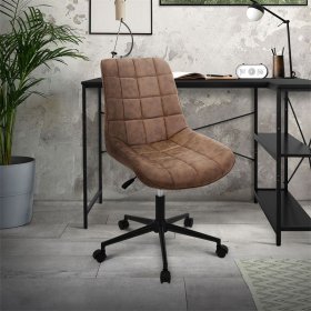 Bürostuhl auf Rollen Braun mit Kunstlederbezug und Metallgestell ML-Design