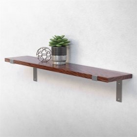 Wandkonsole Regalhalterung 2er Set 200 x 145 mm Grau aus Stahl ML-Design