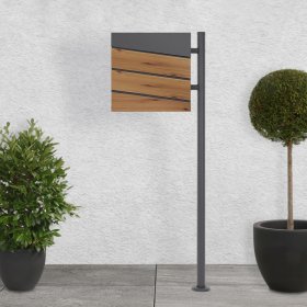 Standbriefkasten mit Zeitungsfach 37x37x11 cm Anthrazit/Holzoptik aus Stahl ML-Design, Modernes Diagonales Design, Standhöhe 120 cm Anthrazit Standbriefkasten mit Zeitungsfach 37x37x11 cm Anthrazit/Holzoptik aus Stahl ML-Design, Modernes Diagonales Design, Standhöhe 120 cm Anthrazit