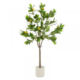 Künstlicher Zitronenbaum 160 cm Kunstpflanze im Topf mit Früchten ML-Design