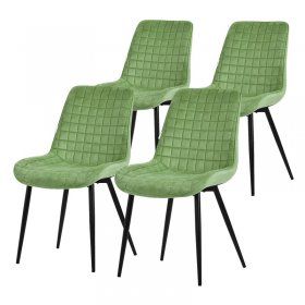 Esszimmerstuhl 4er Set Salbei mit Samtbezug und Stahlbeinen Küchenstuhl mit Rückenlehne ML-Design Esszimmerstuhl 4er Set Salbei mit Samtbezug und Stahlbeinen Küchenstuhl mit Rückenlehne ML-Design