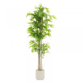 Künstlicher Bambus 210 cm Kunstpflanze mit Echtholzstamm ML-Design