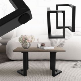 2er Set Tischkufen Bankkufen ARROW B25xH43 cm V-Form Metall Schwarz ML-Design