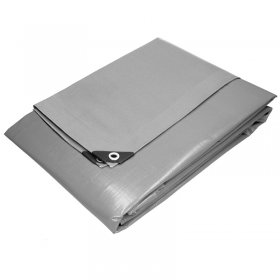 Abdeckplane Gewebeplane mit Ösen 6x12 m 260g/m² in Grau aus PE