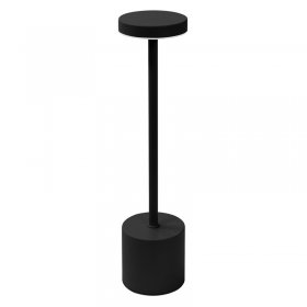 LED Tischlampe kabellos mit Touch, Schwarz Ø8x34,5cm Akku Tischleuchte USB-C ML-Design