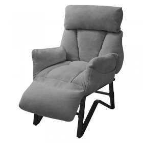Loungesessel mit Armlehnen Grau Relaxsessel mit Leinenbezug ML-Design