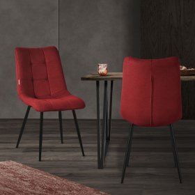 Esszimmerstühle 2er Set Rot Küchenstuhl mit Polyesterbezug und Stahlbeinen ML-Design Esszimmerstühle 2er Set Rot Küchenstuhl mit Polyesterbezug und Stahlbeinen ML-Design