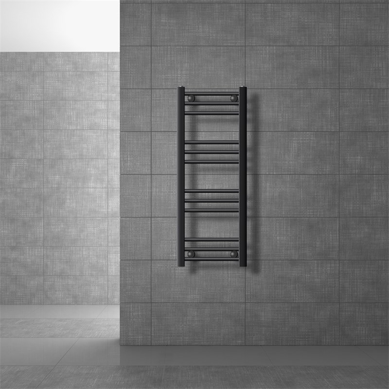 Badheizkörper Sahara 300x800 mm Anthrazit gerade mit Seitenanschluss LuxeBath