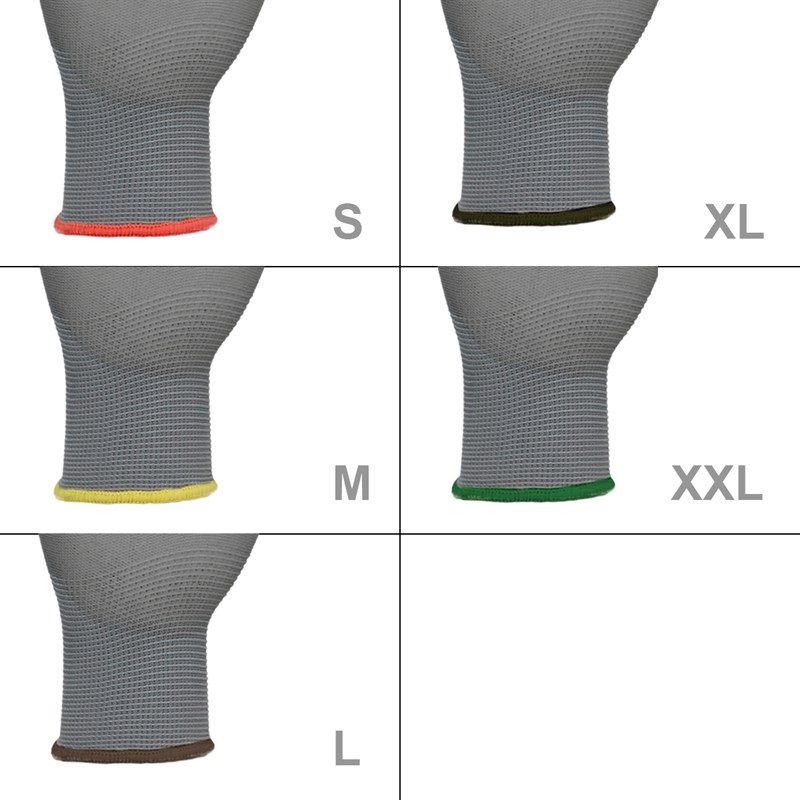 Arbeitshandschuhe 4 Paar mit PU-Beschichtung Grau Größe XL