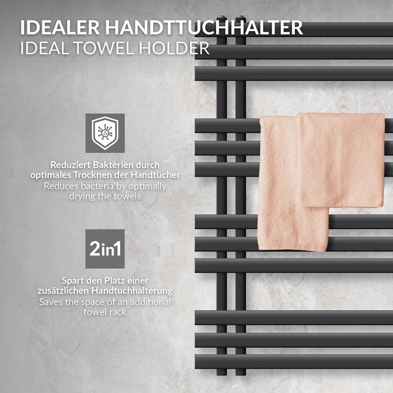 Badheizkörper Iron EM 500x1200 mm Anthrazit