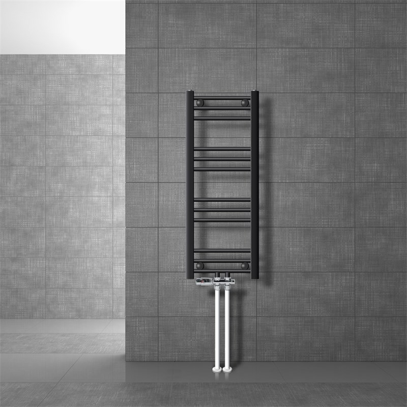 Badheizkörper Mittelanschluss 300x800 mm Anthrazit gerade mit Boden Anschlussgarnitur LuxeBath Badheizkörper Mittelanschluss 300x800 mm Anthrazit gerade mit Boden Anschlussgarnitur LuxeBath