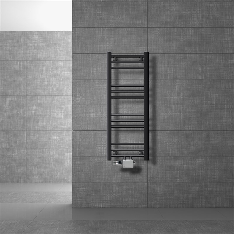 Badheizkörper Mittelanschluss 300x800 mm Anthrazit gerade mit Universale Anschlussgarnitur LuxeBath Badheizkörper Mittelanschluss 300x800 mm Anthrazit gerade mit Universale Anschlussgarnitur LuxeBath