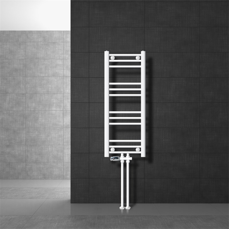 Badheizkörper Mittelanschluss 300x800 mm Weiß gerade mit Boden Anschlussgarnitur LuxeBath Badheizkörper Mittelanschluss 300x800 mm Weiß gerade mit Boden Anschlussgarnitur LuxeBath