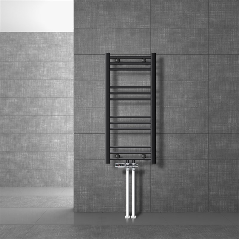Badheizkörper Mittelanschluss 400x800 mm Anthrazit gerade mit Boden Anschlussgarnitur LuxeBath Badheizkörper Mittelanschluss 400x800 mm Anthrazit gerade mit Boden Anschlussgarnitur LuxeBath