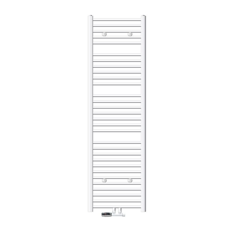 Badheizkörper Mittelanschluss 500x1800 mm Weiß gerade mit Wand Anschlussgarnitur LuxeBath Badheizkörper Mittelanschluss 500x1800 mm Weiß gerade mit Wand Anschlussgarnitur LuxeBath