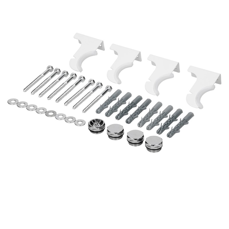 Badheizkörper Mittelanschluss 370x1800 mm Weiß mit Boden Thermostatventil LuxeBath