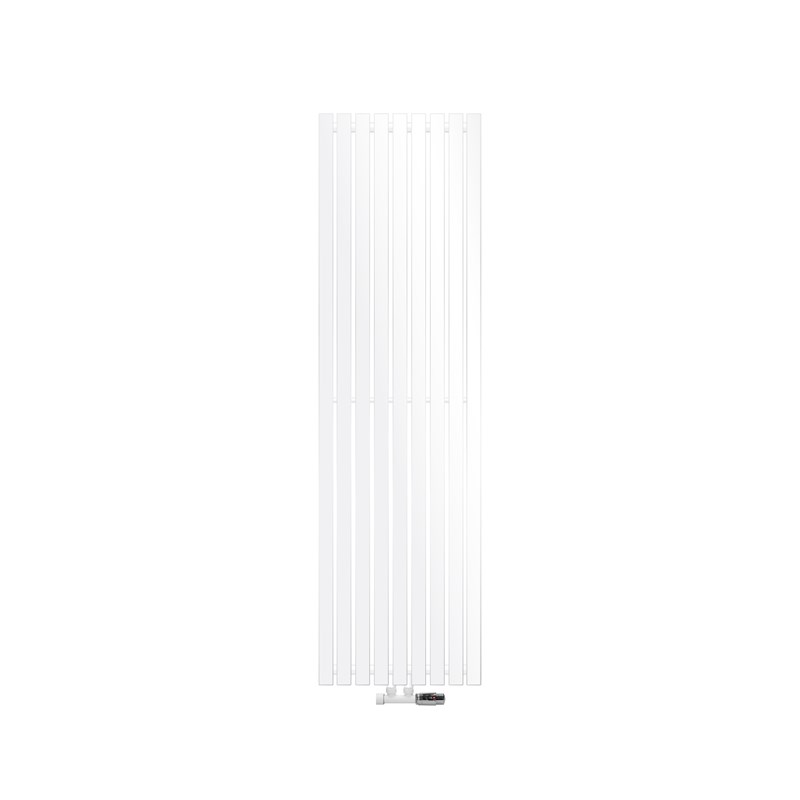 Badheizkörper 480x1600 mm Weiß mit Wand Anschlussgarnitur