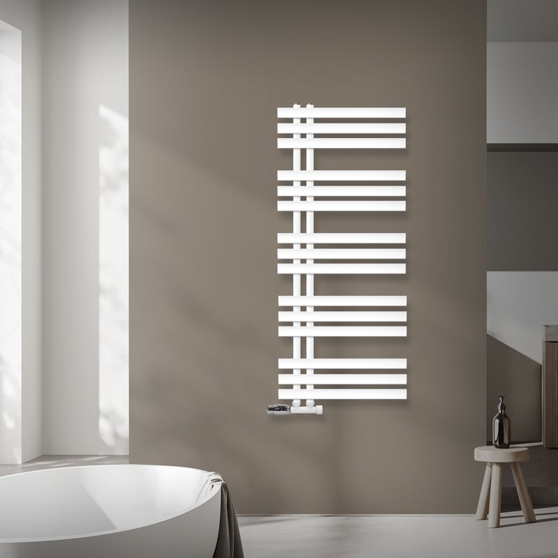 Badheizkörper Mittelanschluss 500x1200 mm Weiß mit Wand Anschlussgarnitur LuxeBath Badheizkörper Mittelanschluss 500x1200 mm Weiß mit Wand Anschlussgarnitur LuxeBath