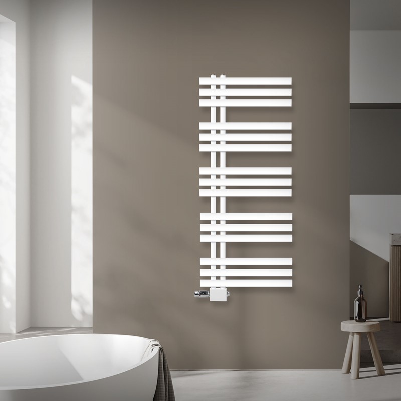 Badheizkörper Mittelanschluss 500x1200 mm Weiß mit Universal Thermostatventil LuxeBath Badheizkörper Mittelanschluss 500x1200 mm Weiß mit Universal Thermostatventil LuxeBath